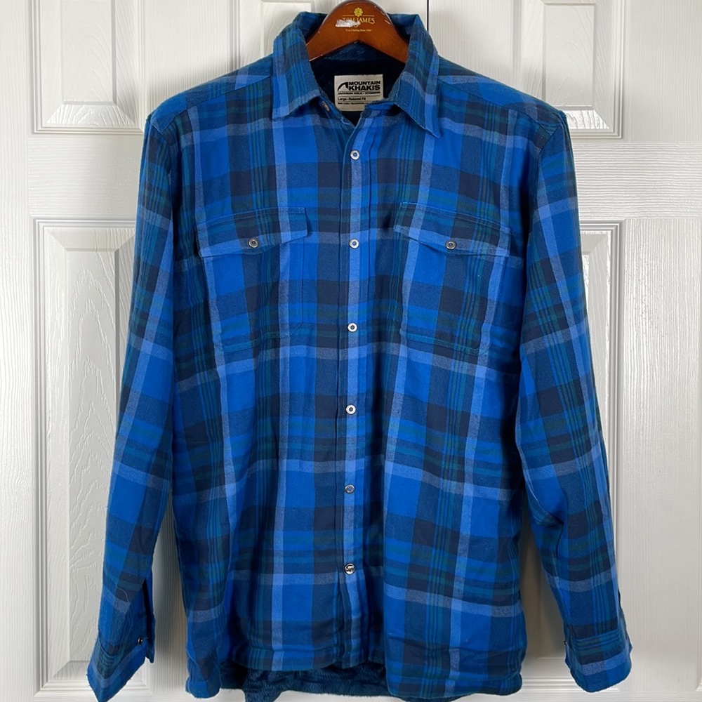 Mountain Khakis flannel shirtjac shacket, men’s large